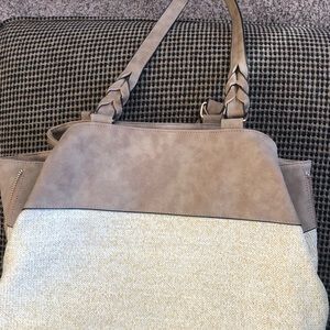 Brown boho three compartment purse